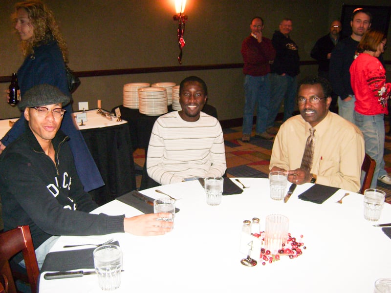 Hassan and coworkers at a Habitat holiday party