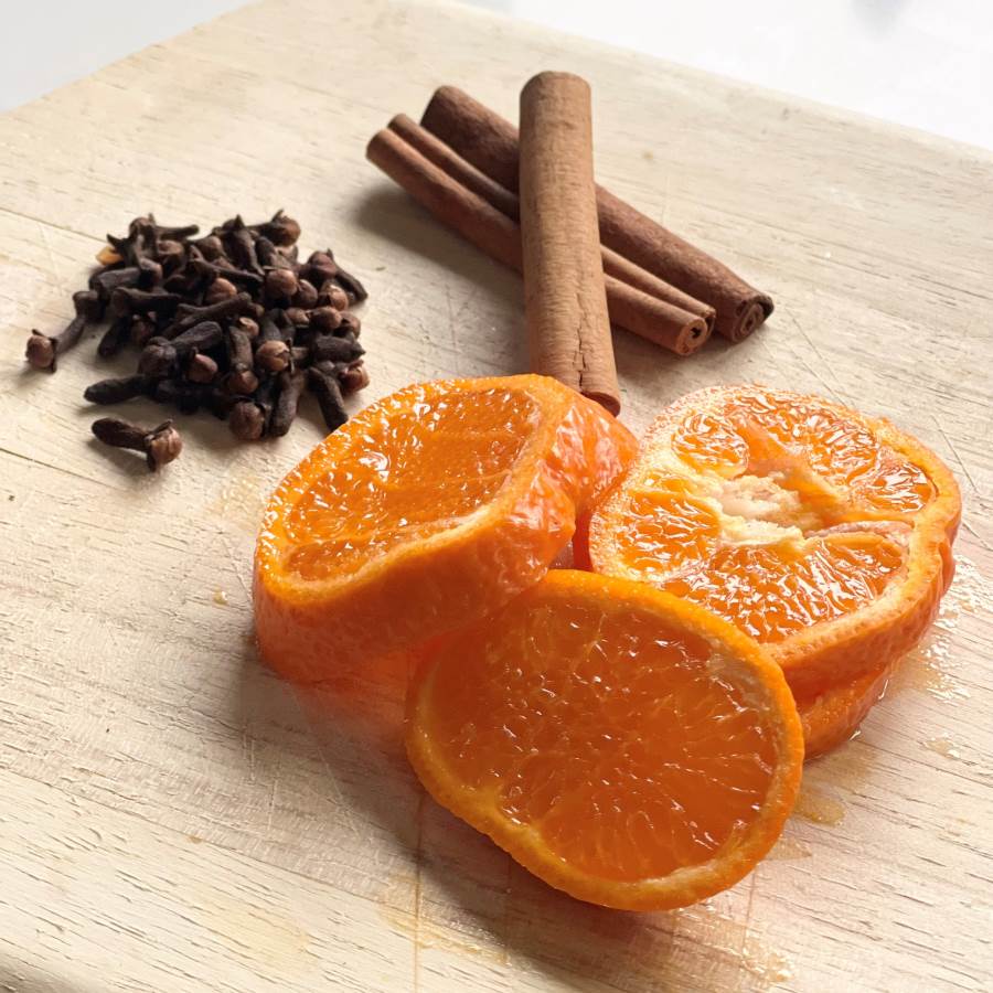 Oranges, cloves, and cinnamon.