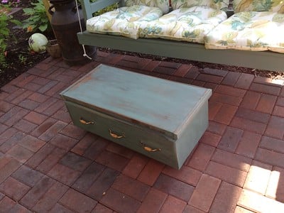 Trunk used as coffee table with storage.