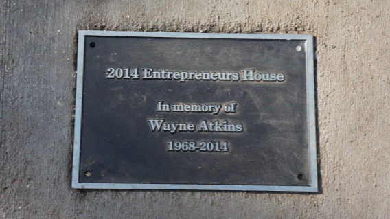 2014 Entrepreneurs House plaque reading 